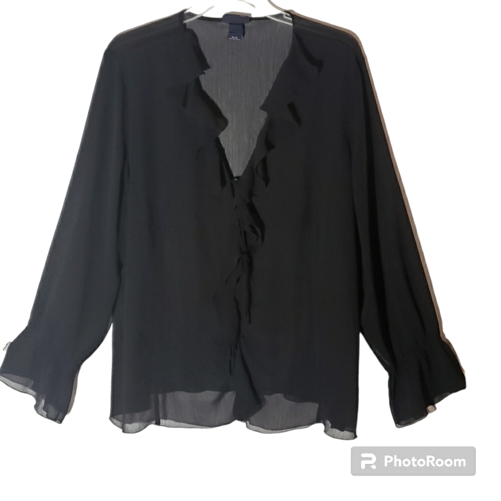 Venezia Jeans women's size 26/28 sheer black cover-up. 2019